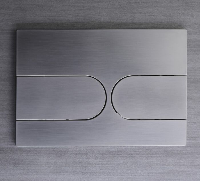 Панель змиву Koer KT-0604-07 240x160x10mm пластикова, кнопка закруглена (колір графіт) (KR5325)
