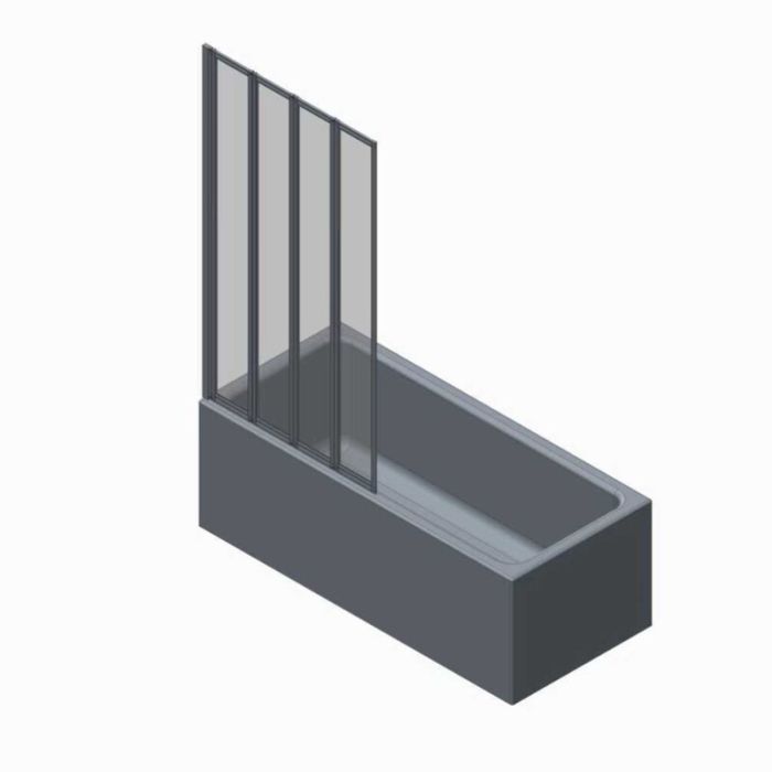 Шторки скляні на ванну складні Koer SR BS07-80x140-TR-01 прозоре скло Easy Clean 4мм, хром (KR5948)