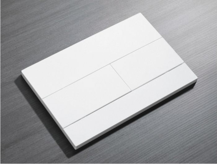 Панель змиву Koer KT-0603-03 240x160x10mm пластикова, кнопка лінійна (колір білий) (KR5318)