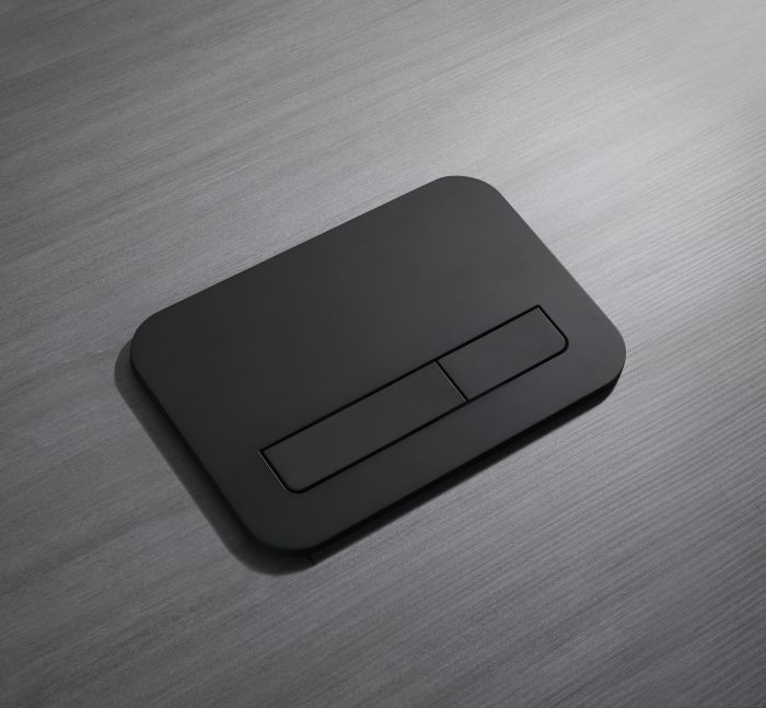 Панель змиву Koer KT-0609-05 240x160x7mm пластикова, кнопка лінійна (колір чорний матовий) (KR6131)