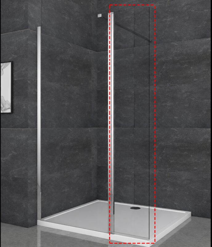 Душова перегородка Koer SR SP03-30x200-TR-01 Walk-In (рух.част) прозоре скло Easy Clean 8мм, хром (KR5399)