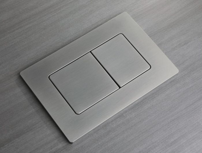 Панель змиву Koer KT-0602-07 240x160x10mm пластикова, кнопка квадратна (колір графіт) (KR5183)