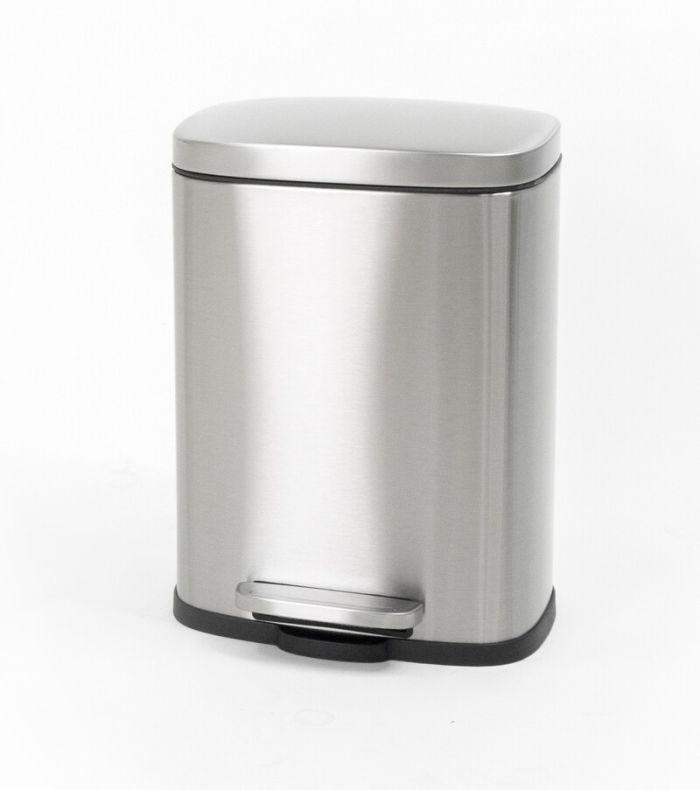Відро для сміття з плавним закриттям прямокутне Mixxus Bevel-TC0105 SS Color 5л колір наржавійка (MI7086)