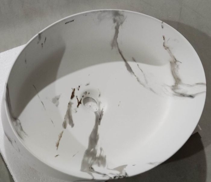 Раковина накладна MIXXUS PREMIUM ELLIPSE-0104 MARBLE 550х415х140mm (MP6554)