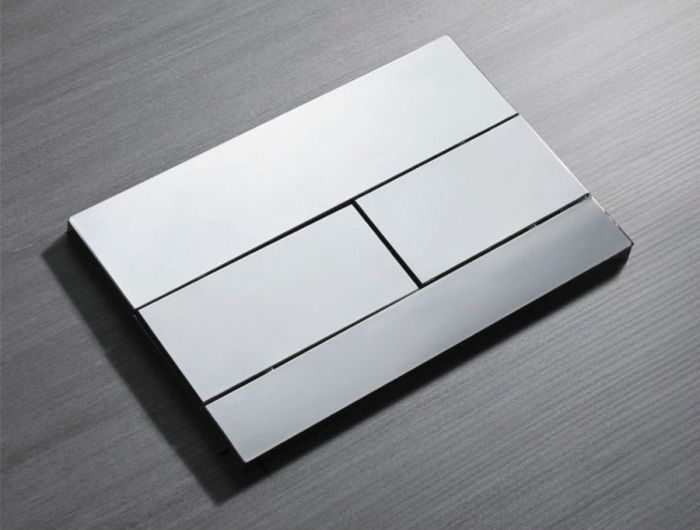 Панель змиву Koer KT-0603-01 240x160x10mm пластикова, кнопка лінійна (колір хром) (KR5319)