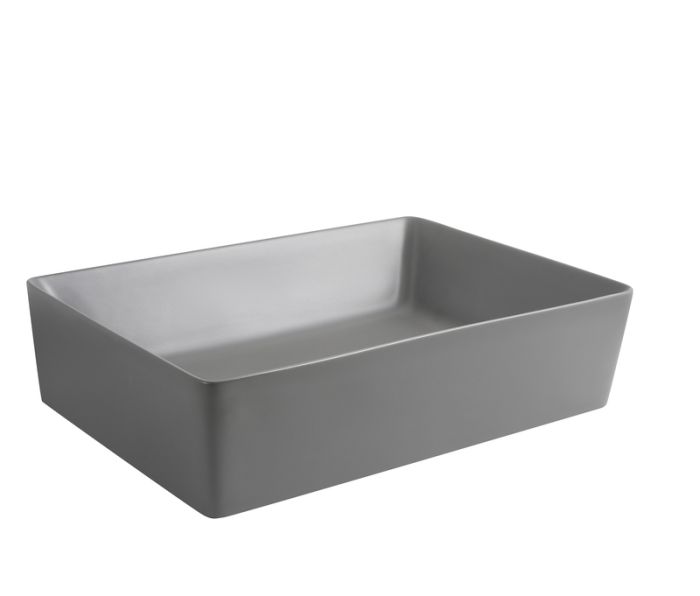 Раковина накладна Mixxus Premium QUADRO-0108 GRAY 550x390x145mm (MP6652)