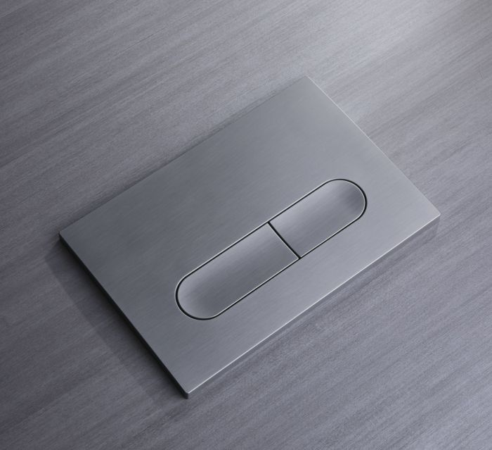 Панель змиву Koer KT-0608-07 240x160x10mm пластикова, кнопка закруглена (колір графіт) (KR6128)