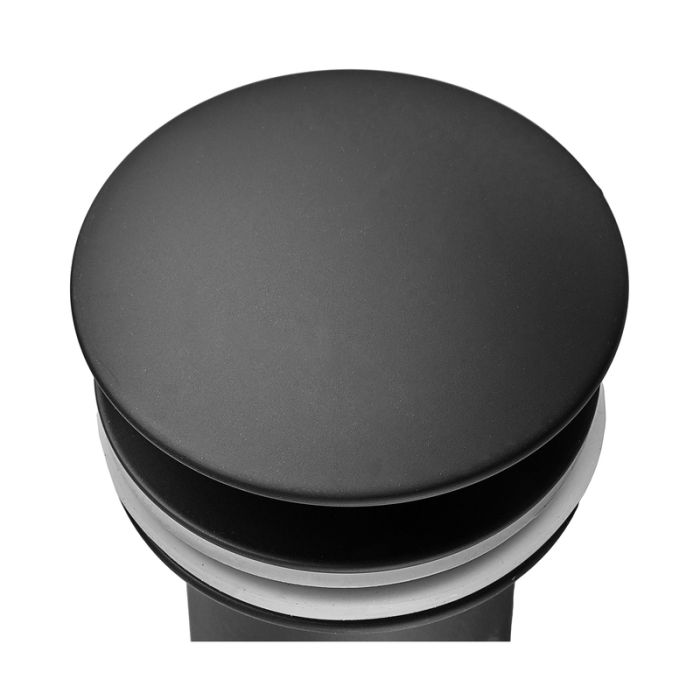 Донний клапан для раковини Koer PW-07-05 1 1/4'' з переливом автоматичний СLICK-СLACK (Колір чорн) (KR5785)