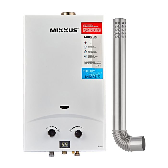 Газова колонка Mixxus GWH-0710 BASIC TURBO WHITE турбована 10 л/хв (WH0028)