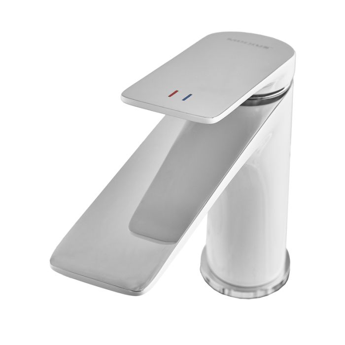 Змішувач для умивальника Mixxus Premium DERBY 001 (NUT) WHITE-CHROME (MI6613)