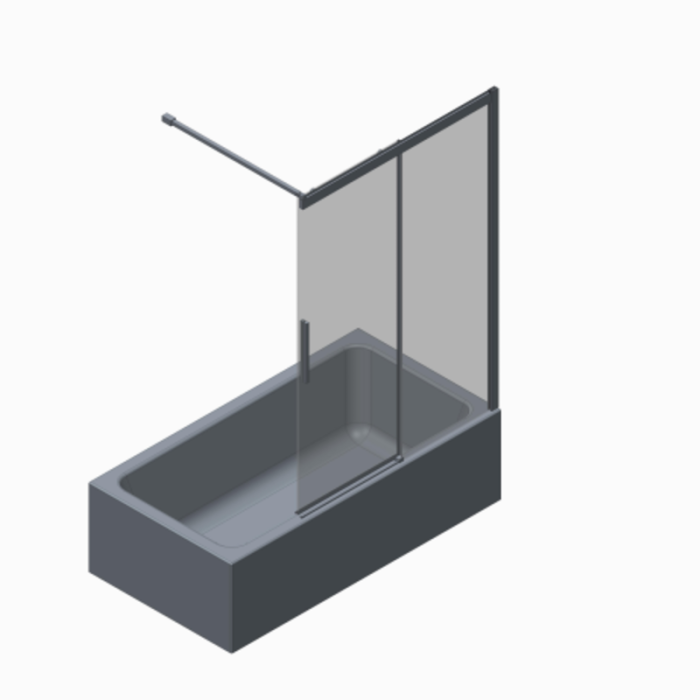 Шторки скляні на ванну розсувні Koer SR BS06-120x150-TR-01 прозоре скло Easy Clean 6мм, хром (KR5945)