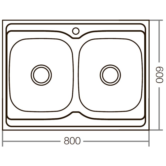 Кухонна мийка накладна Zerix Z8060B-08-180E (Satin) (ZX1620)