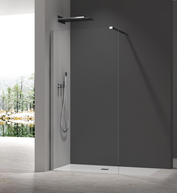 Душова перегородка Koer SR SP01-120x200-TR-01 Walk-In прозоре скло Easy Clean 8мм, хром (KR5394)