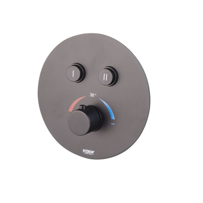 Вбудована душова система з термостатом Koer KB-67012-05 (Колір чорний) (KR4729)