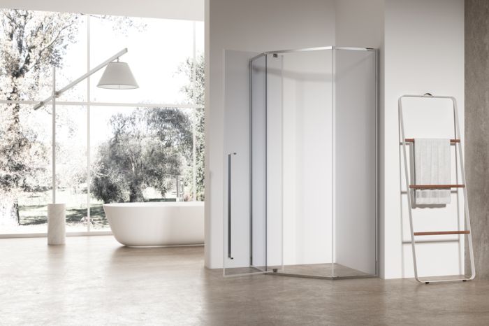 Душова кабіна без піддону Koer SR SC06-90x90x200-TR-01 прозоре скло Easy Clean 8мм, хром (KR5364)
