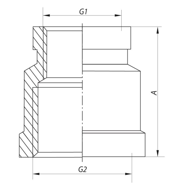 Муфта редукційна 3/8"x1/2" Koer KF.C0406 (KF0018)