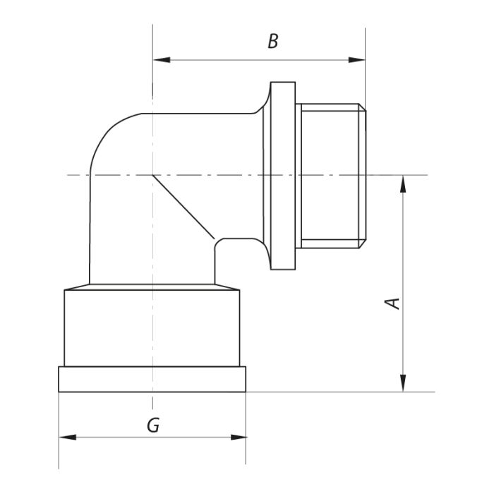 Кут 1'' НВ (хром) KOER KF.L10MF.CHR (KF0129)