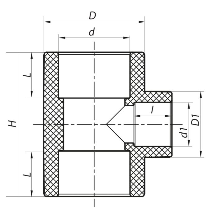 Трійник редукційний 50x20x50 PPR Koer K0047.PRO (KP0056)