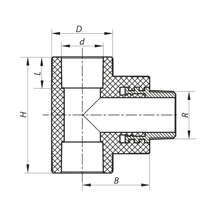 Трійник ЗР 20x1/2M PPR Koer K0108.PRO (KP0129)