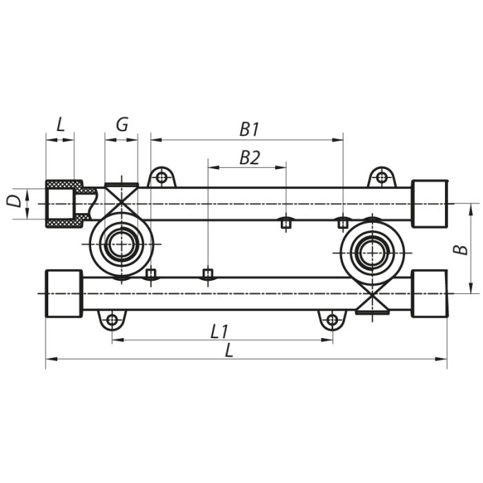 Планка монтажна прохідна 20x1 / 2F Koer K0128.PRO (KP0154)