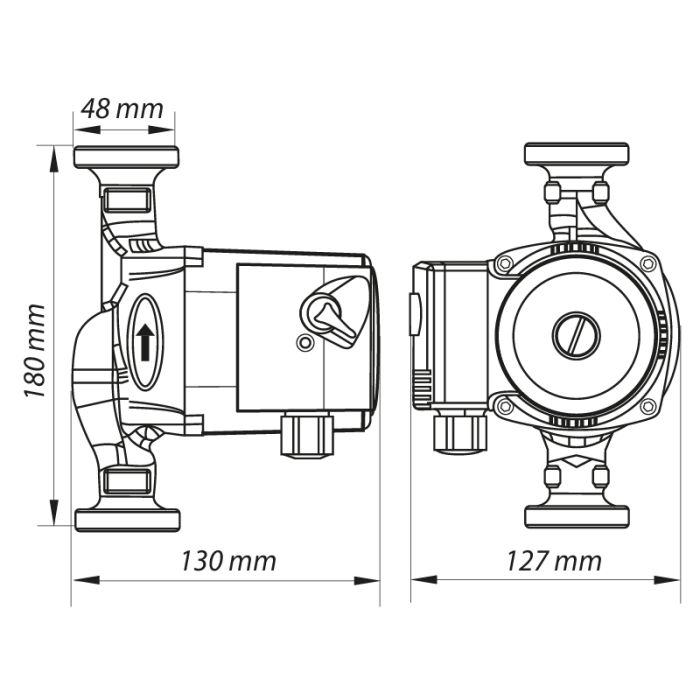 Насос циркуляційний відцентр. Koer KP.GRS-25 / 4-180 (KP0248)