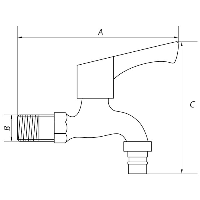 Кран для поливу Zerix LR70102 (нерж. сталь) (LL1501)