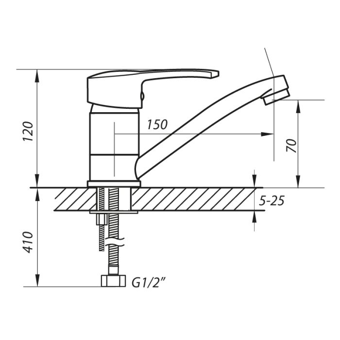 Змішувач для умивальника Zerix PAN-B 135 (ZX0184)