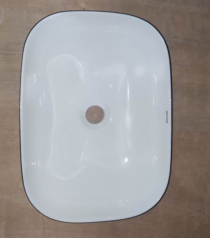 Раковина накладна Mixxus Premium DIVERSE-0112 WHITE-BLACK 455х325х135mm (MP6542)