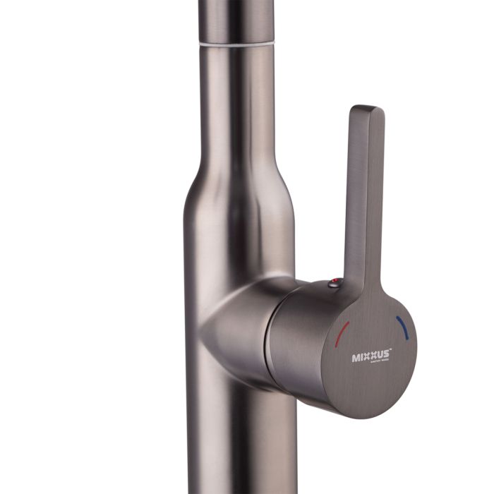 Змішувач для кухні з висувним виливом Mixxus Premium PULL 014 GRAPHITE (MI6959)