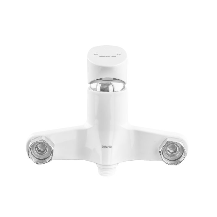 Змішувач для ванни Plamix Cezar-006 EURO SET White (з шлангом, лійкою та кронштейном) (PM0666)