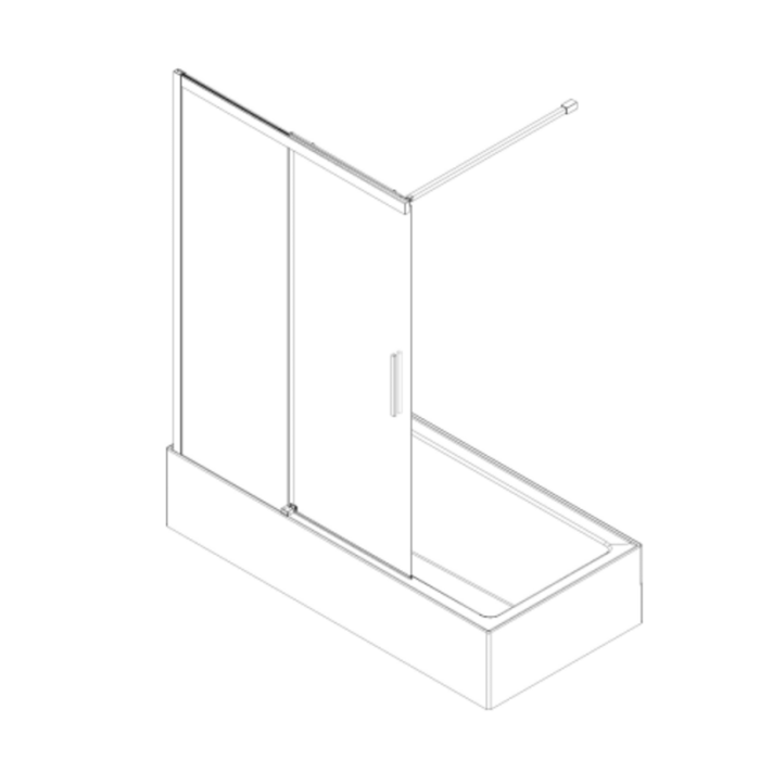 Шторки скляні на ванну розсувні Koer SR BS06-120x150-TR-07 прозоре скло Easy Clean 6мм, графіт (KR5947)