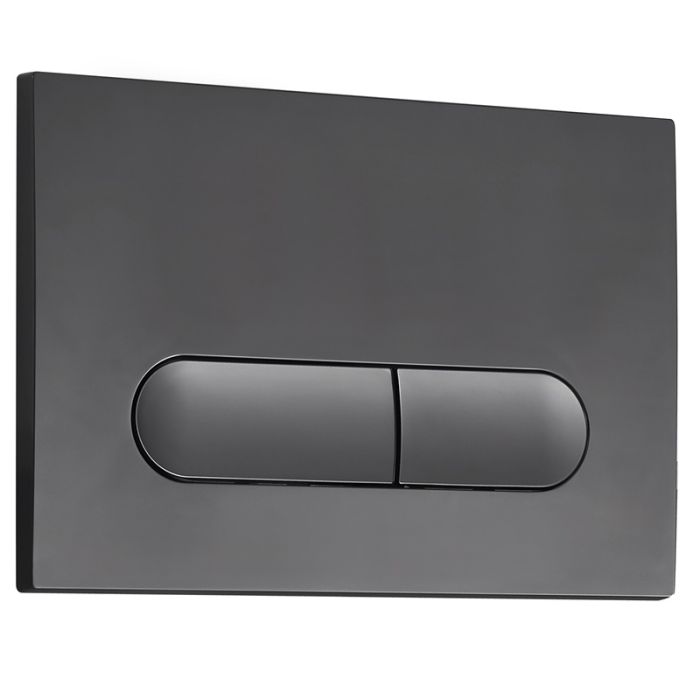 Панель змиву Koer KT-0608-07 240x160x10mm пластикова, кнопка закруглена (колір графіт) (KR6128)
