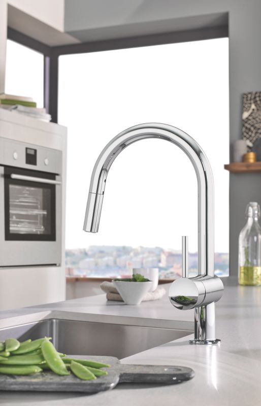Змішувач для кухні з висувним виливом Grohe Minta (32321002)