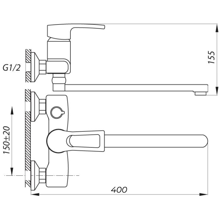 Змішувач для ванни Zerix JLB 135 (ZX2942)