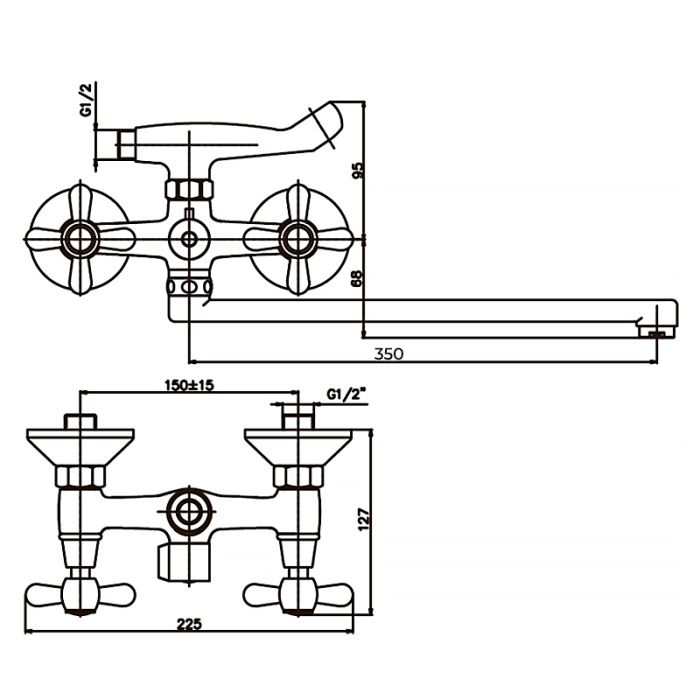 Змішувач для ванни Haiba Dominox 140 матовий (HB0063)