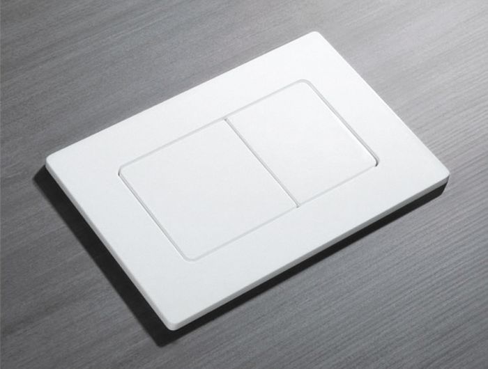 Панель змиву Koer KT-0602-03 240x160x10mm пластикова, кнопка квадратна (колір білий) (KR5180)