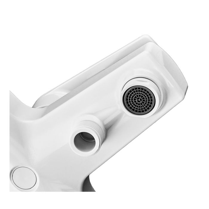 Змішувач для ванни PLAMIX OSCAR-009 EURO SET WHITE (зі шлангом, лійкою та кронштейном) (PM0699)