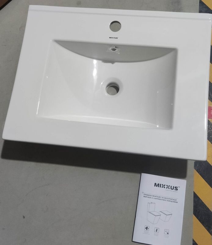 Раковина меблева Mixxus Premium CUBIC-1501 610х460х170mm з отвором під змішувач та переливом (MP6495)