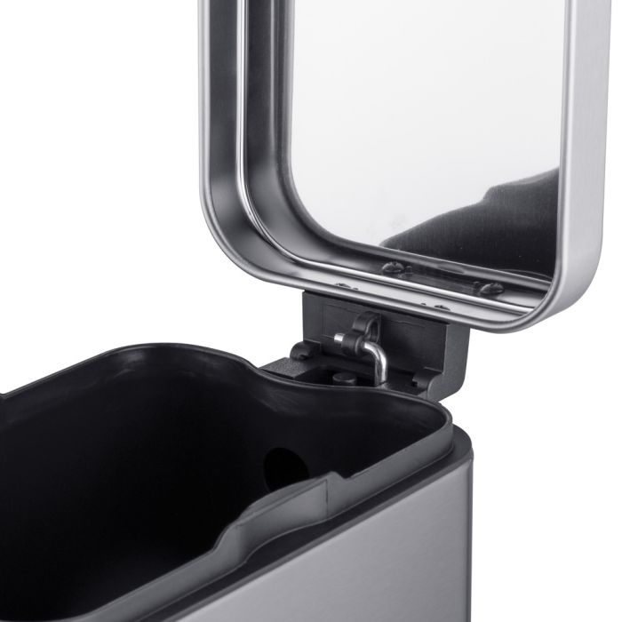 Відро для сміття з плавним закриттям прямокутне Mixxus Premium Quadro-TC0105 SS Color 5л колір нержавійка (MI7062)