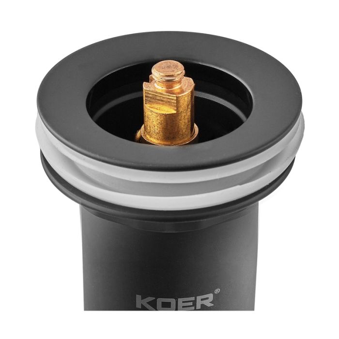 Донний клапан для раковини Koer PW-07-05 1 1/4'' з переливом автоматичний СLICK-СLACK (Колір чорн) (KR5785)