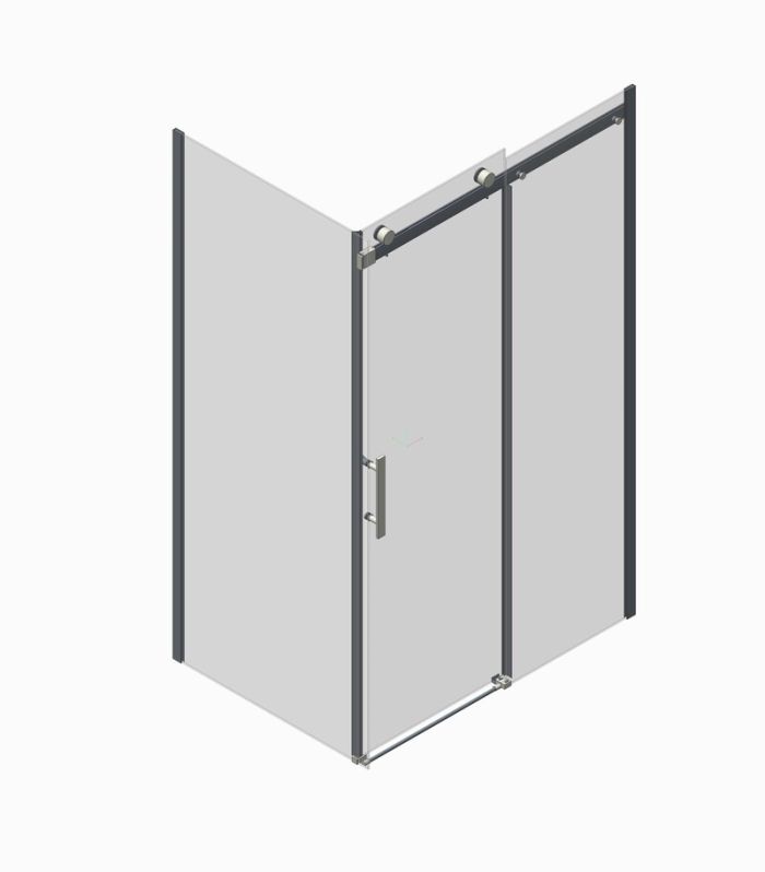 Бічна стінка до кабіни Koer SR SW01-90x200-TR-07 прозоре скло Easy Clean 8мм, графіт (KR5382)