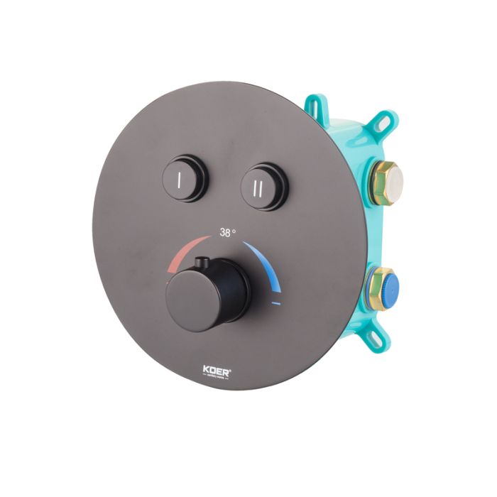 Вбудована душова система з термостатом Koer KB-67012-05 (Колір чорний) (KR4729)