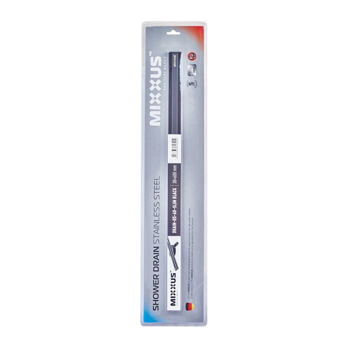Душовий трап з нерж. сталі SUS304 Mixxus Drain-05-60-Slim Black (30x600 мм) (Чорний) (MI6169)