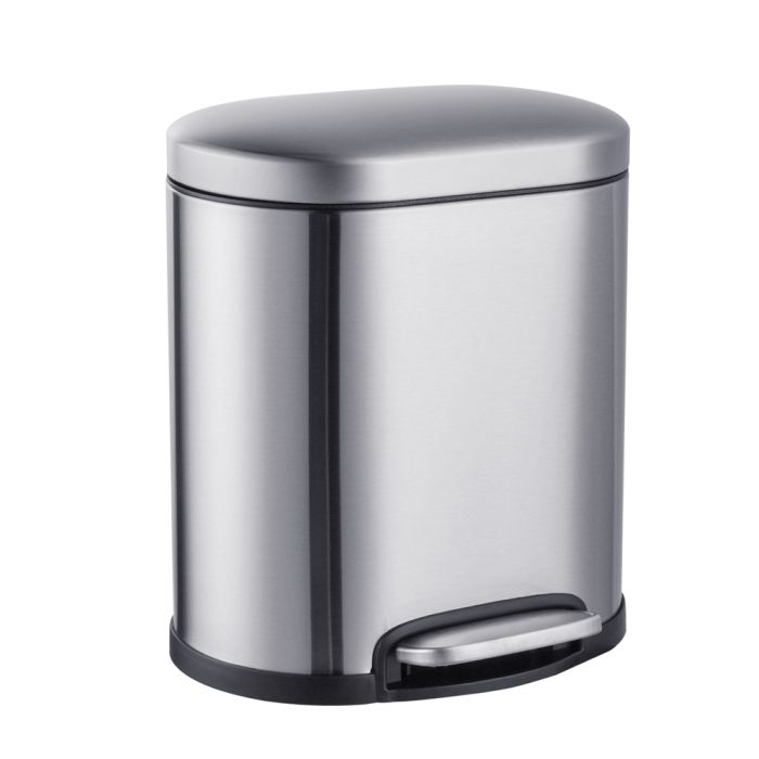 Відро для сміття з плавним закриттям овальне Mixxus Premium Topper-TC0205 SS Color 5л колір нержавійка (MI7059)