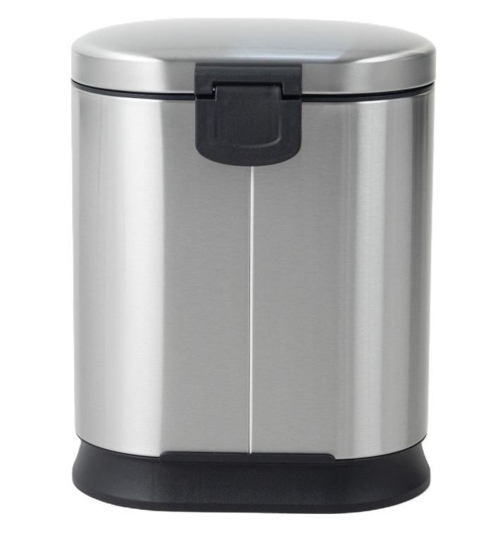 Відро для сміття з плавним закриттям овальне Mixxus Premium Strong-TC0120 SS Color 20л колір наржавійка (MI7081)