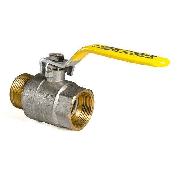 Кран кульовий KOER KR.215.G - 1 1/2" FM ГШВ YELLOW, ручка "важіль" жовта (KR0126)