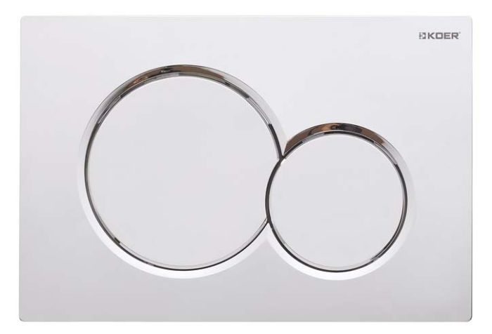 Панель змиву Koer KT-0601-01 240x160x10mm пластикова, кнопка кругла (колір хром) (KR5174)
