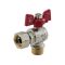Кран кульовий Nolf classic NFC.841-06-1/2"FM ГШМ з накидною гайкою кутовий, ручка "метелик" червона (NF3158)