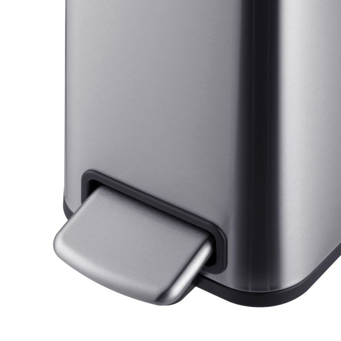 Відро для сміття з плавним закриттям прямокутне Mixxus Premium Quadro-TC0105 SS Color 5л колір нержавійка (MI7062)