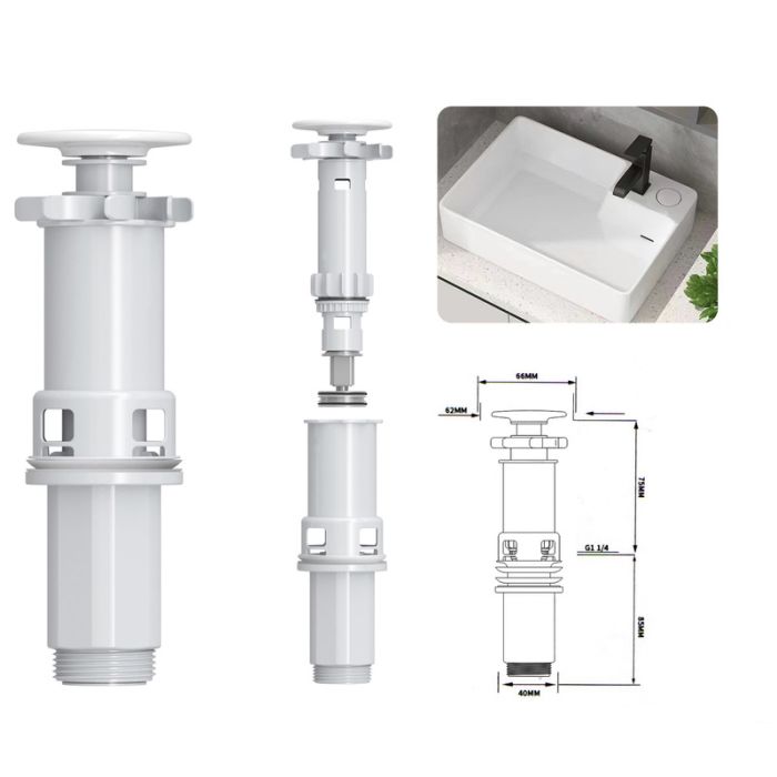 Раковина накладна Mixxus Premium STYLE-0202 600х350х140mm з донним клапаном та отвором під змішувач (MP6512)